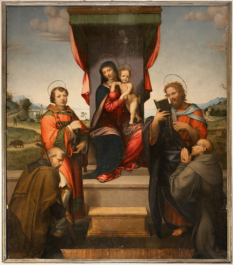 Madonna col Bambino in trono tra quattro santi - Chiesa di Santo Stefano a Campoli, attribuito